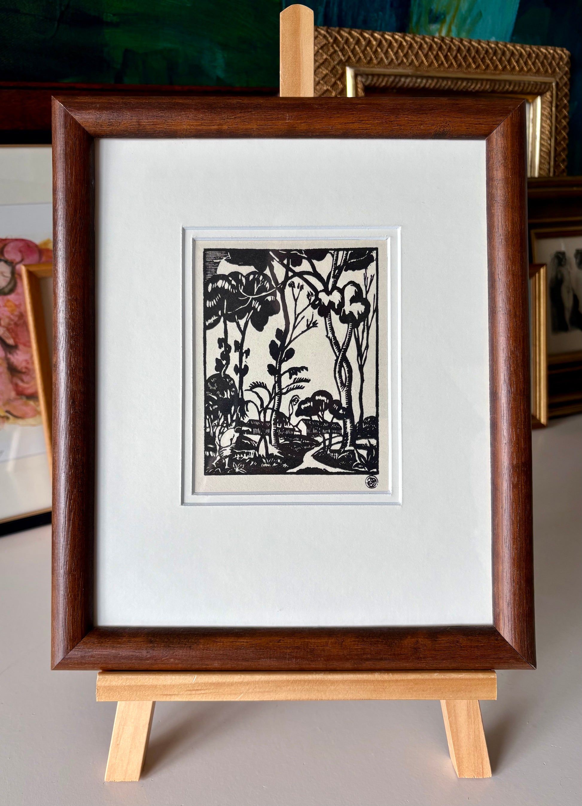 1920s antique print after Roger-Maurice Grillon, French framed vintage art