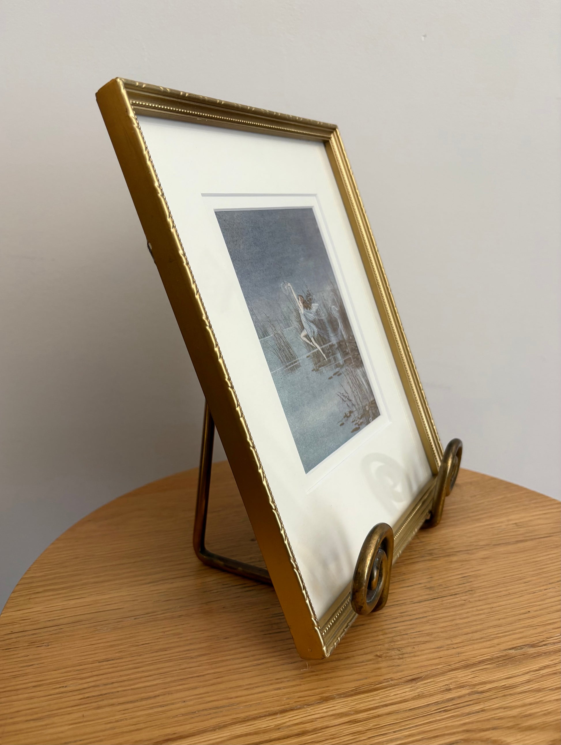1930 Genuine antique print, Ida Rentoul Outhwaite, fairy, vintage framed art, gold