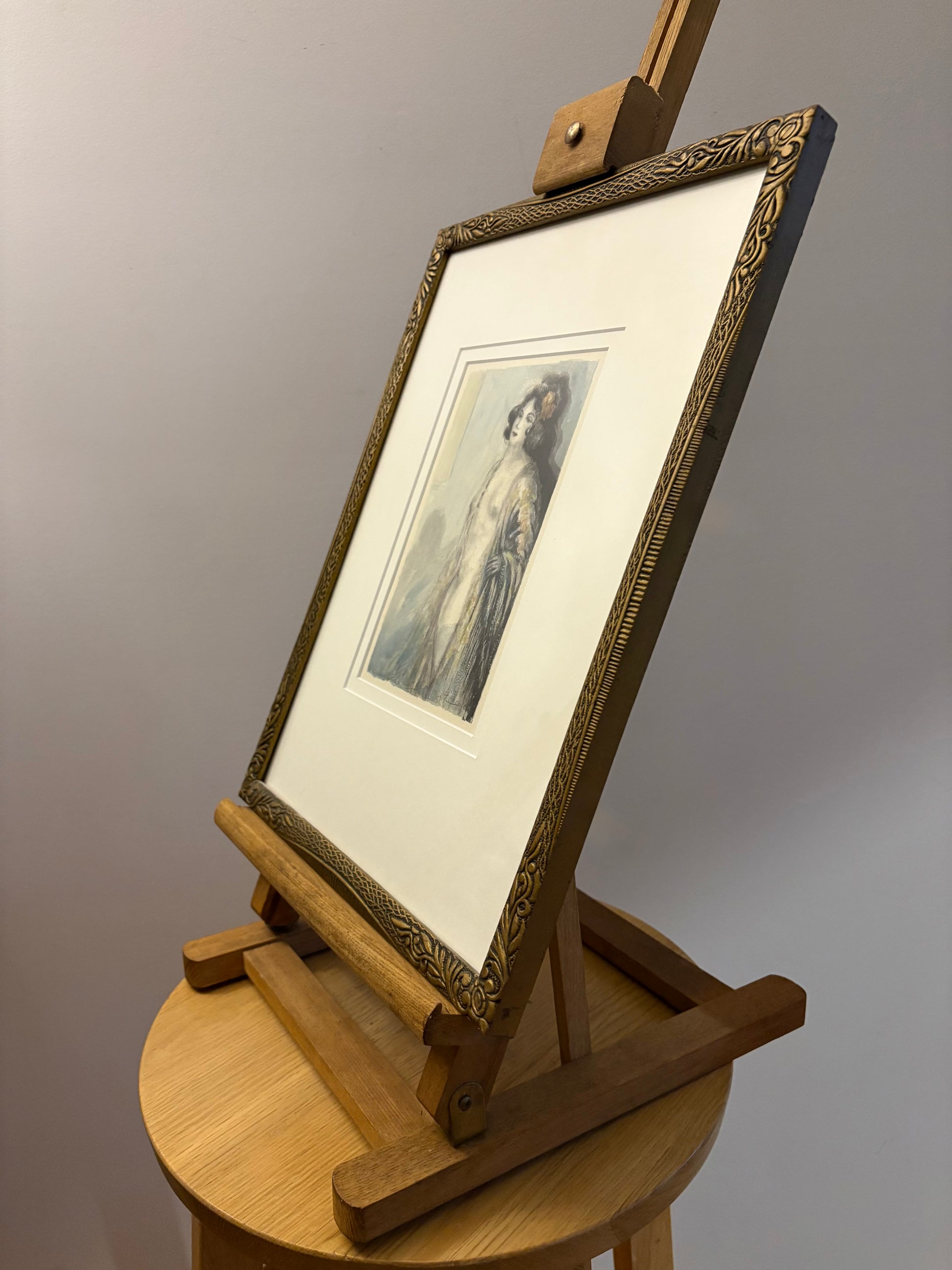 1900s French original watercolour painting, Impressionist, antique framed art