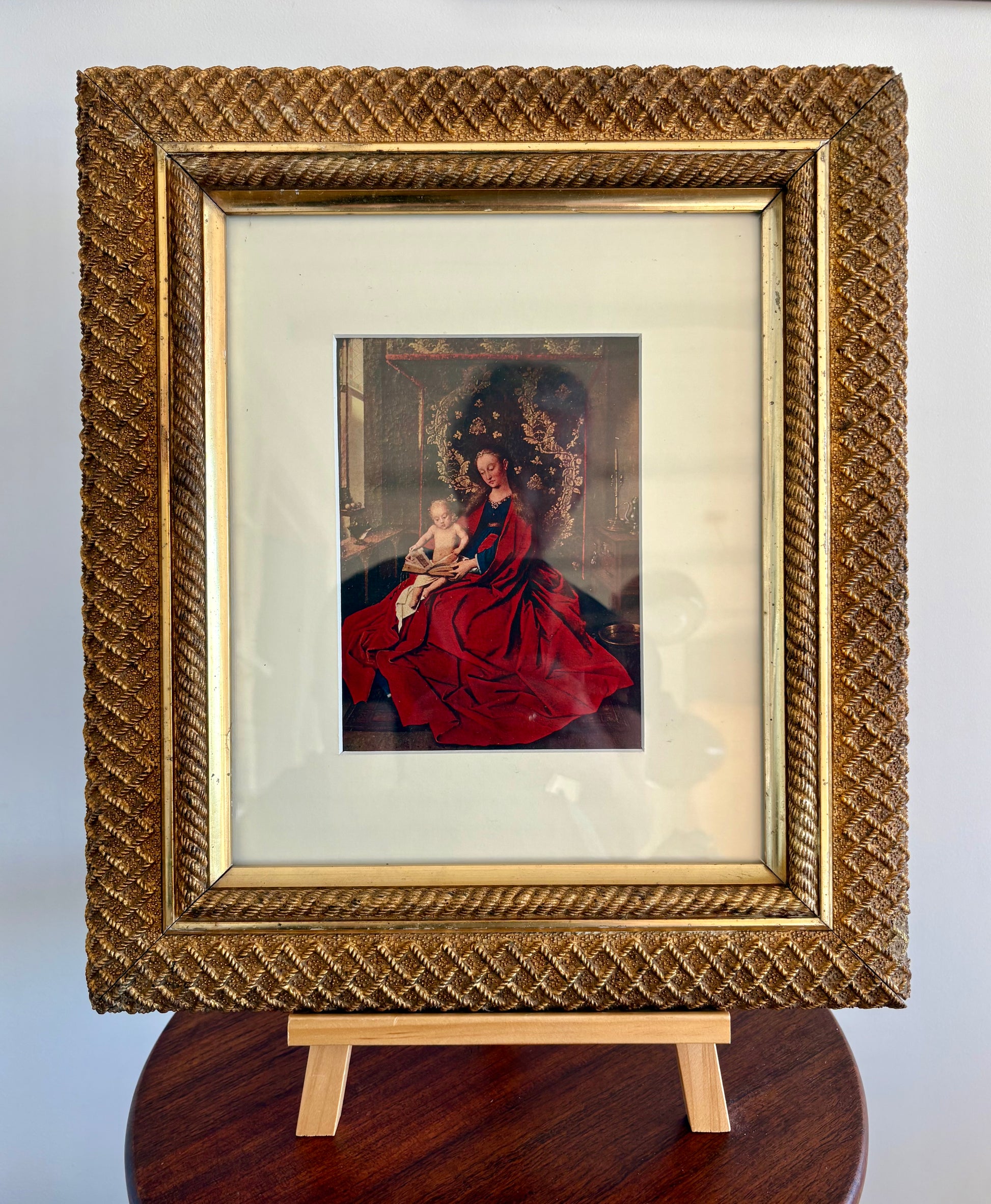 1920s Antique print, “Madonna and Child”, framed vintage art