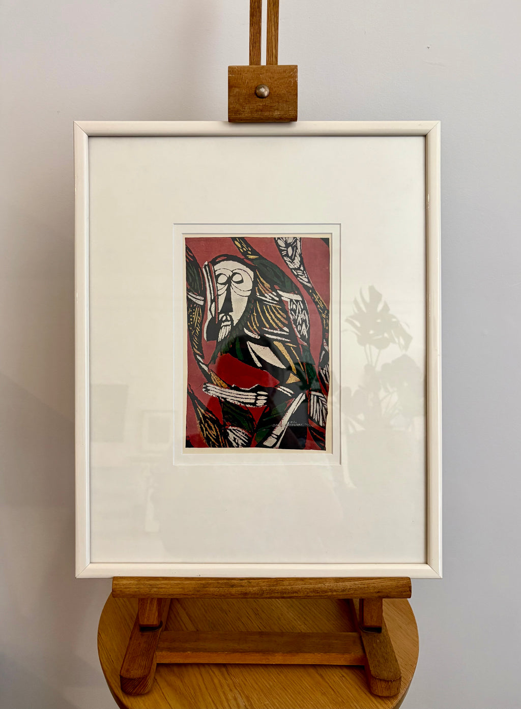 Mid Century Japanese print, 1960s reproduction, framed vintage art