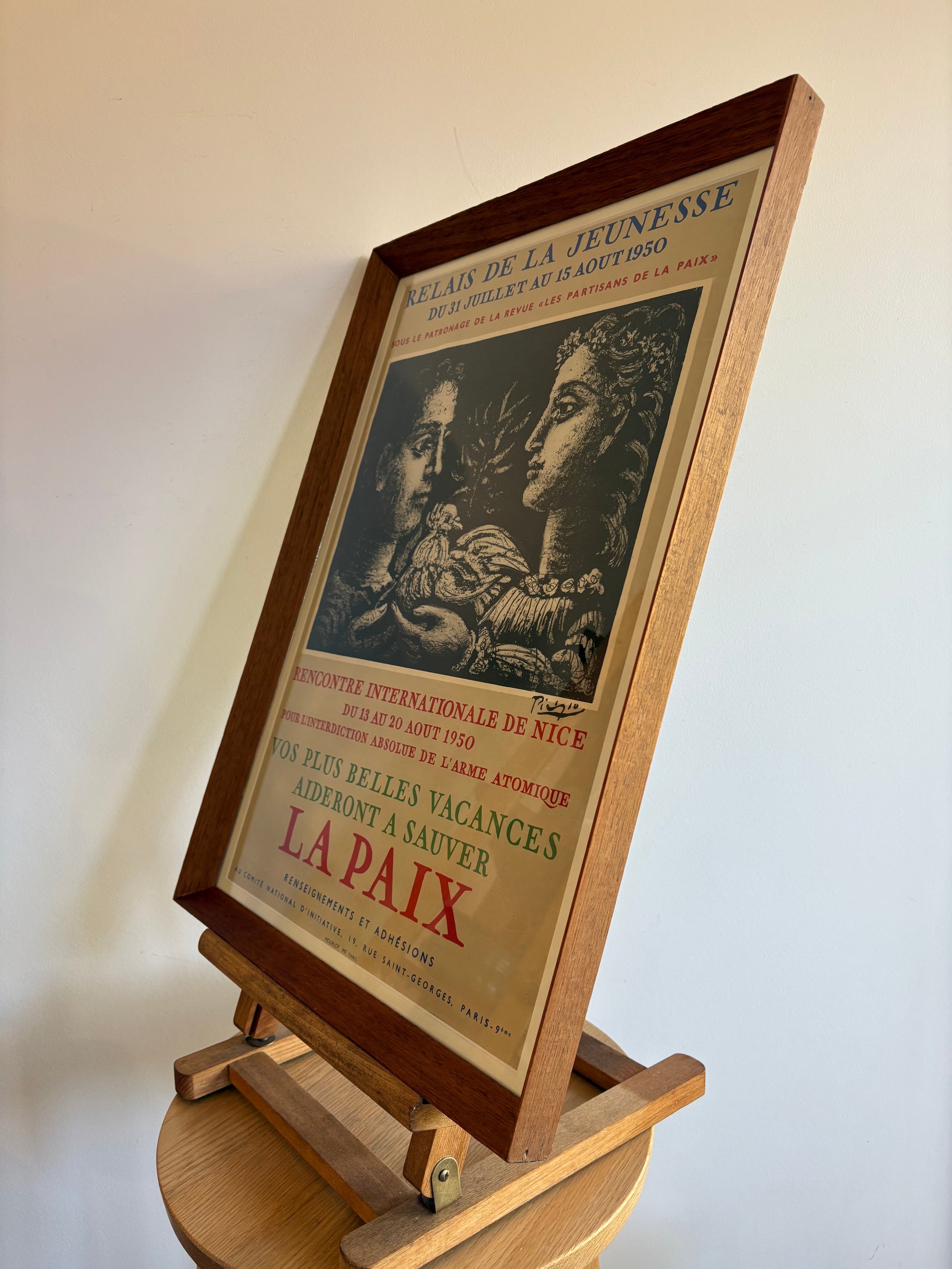 1950s Picasso Lithographic poster, mid century, framed vintage art