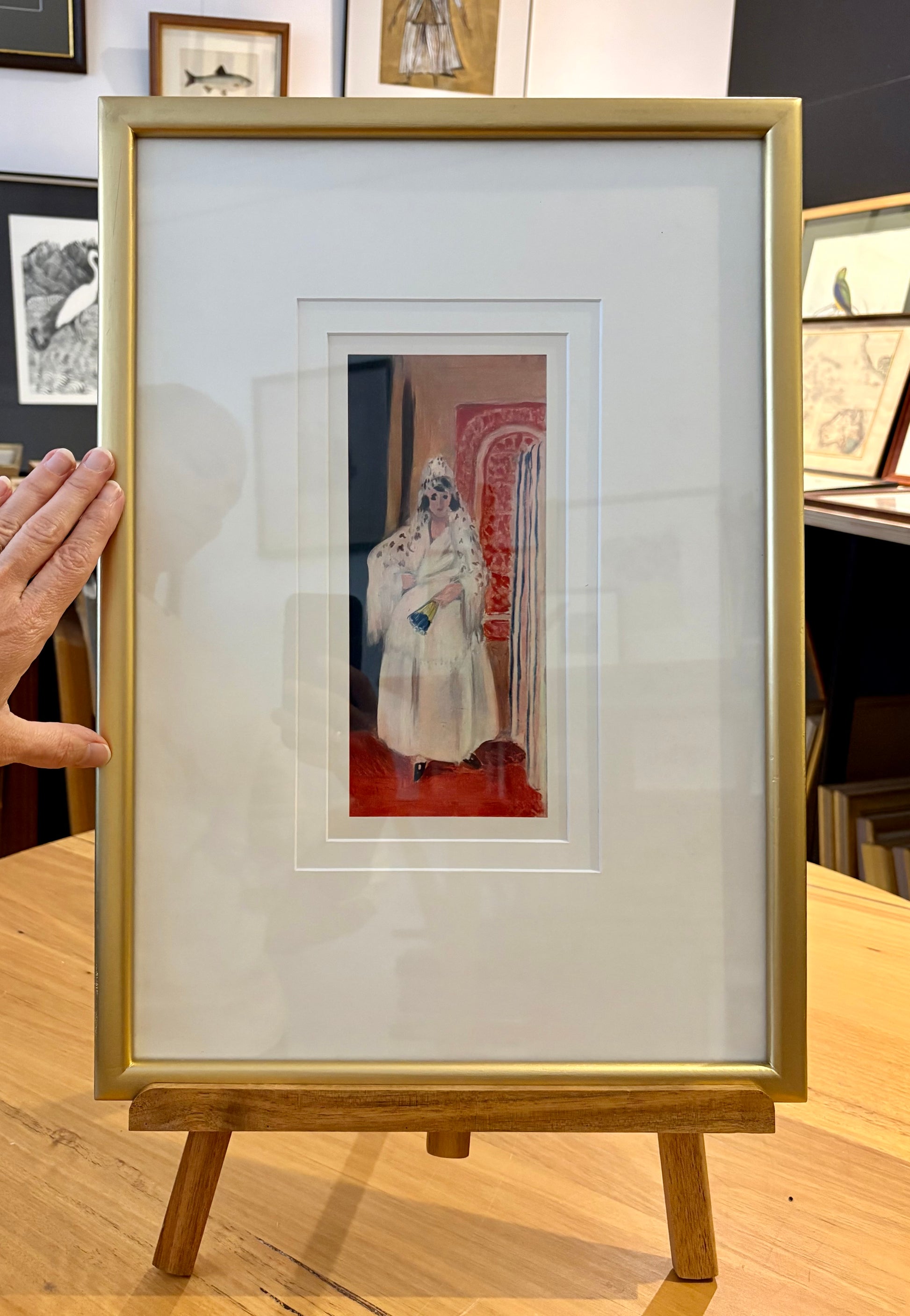 1930s Vintage Henri Matisse fine art print, "Spanish Girl", framed art, mid-century wall art