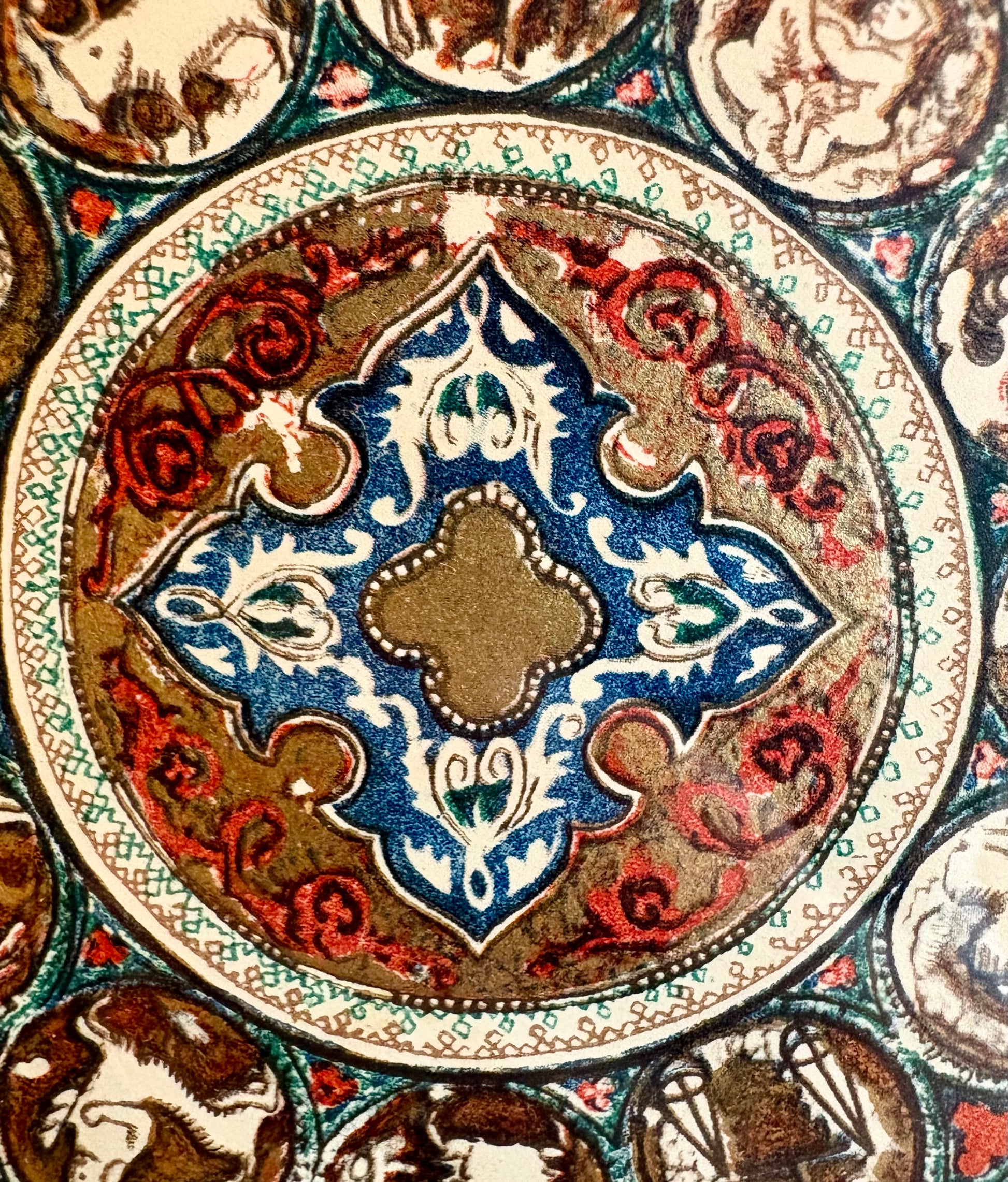 1925 Mariette Lydis gilded offset lithograph, “Zodiac”, mandala, framed art, antique