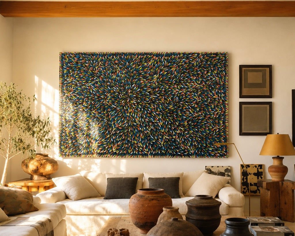 Huge Tammy Pitjarra, original painting on linen, Indigenous Australian artwork