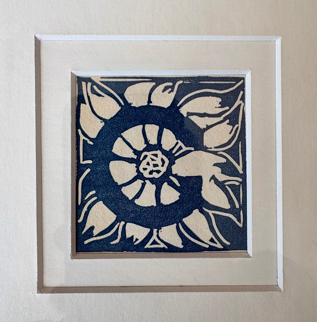 1920s Original Margaret Preston woodblock print, “Letter C”, antique framed art