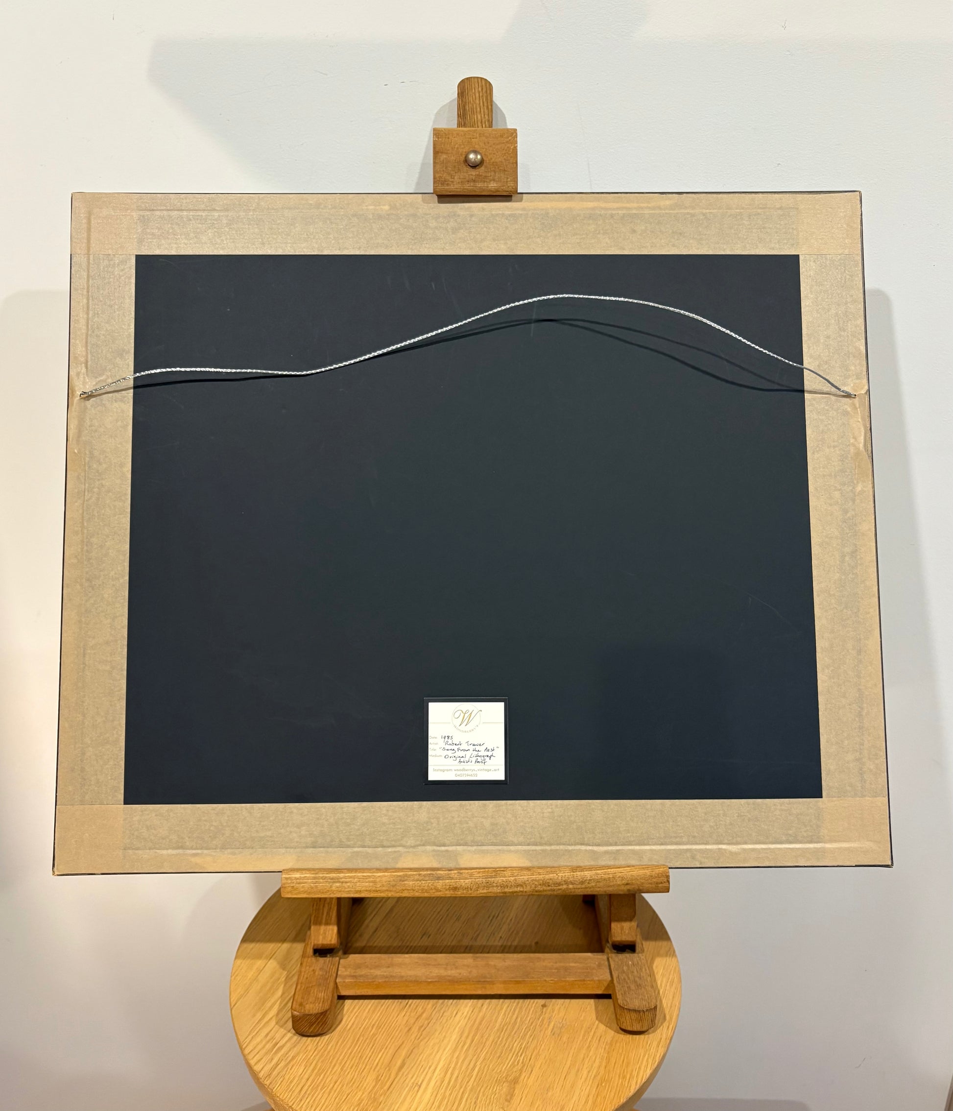 Original Robert Trauer Lithograph, Artist’s Proof, guitar, bird, framed vintage art