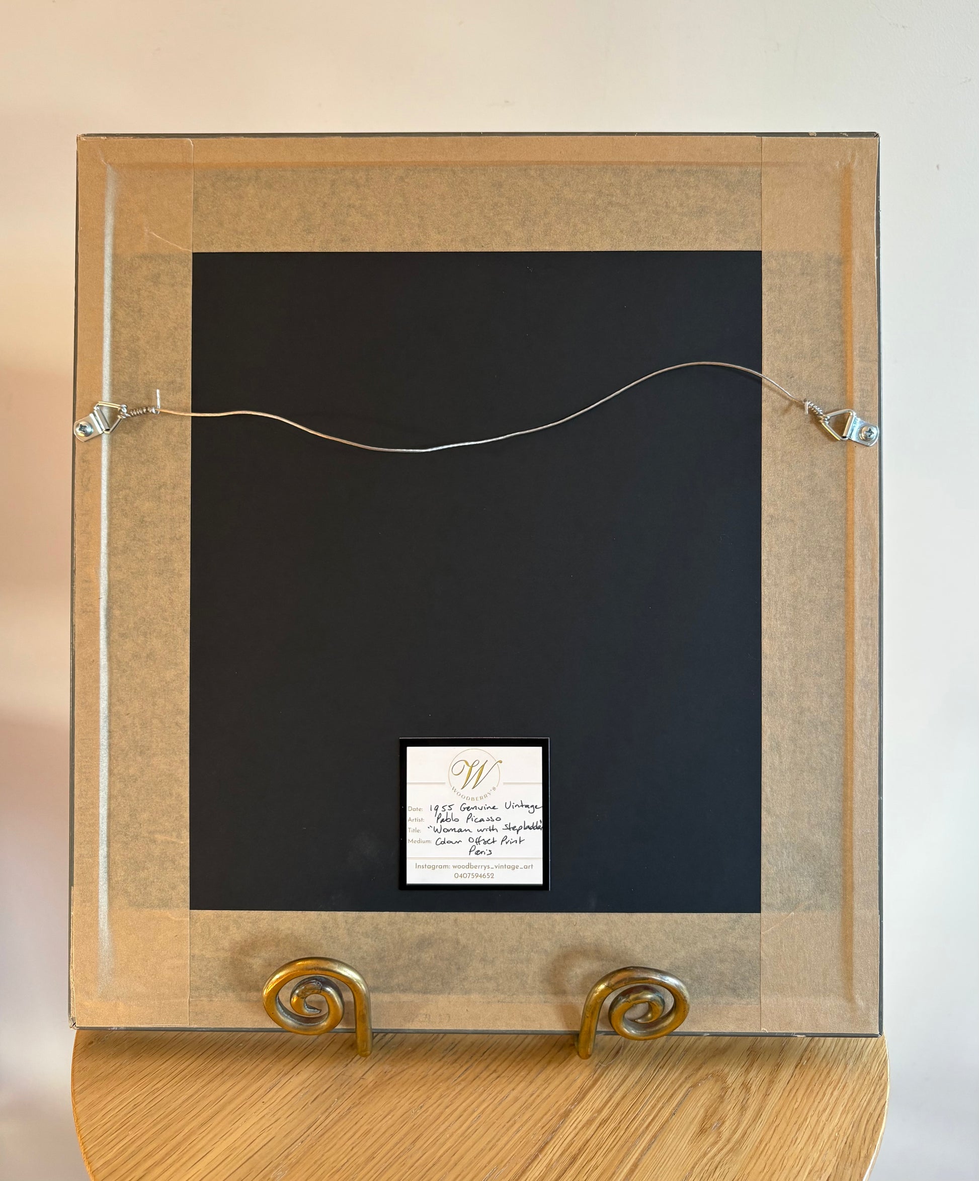 1955 Mid Century print, "Picasso, 1955 Mid Century print, "Woman Stepladder", portrait, framed vintage art, Cubism