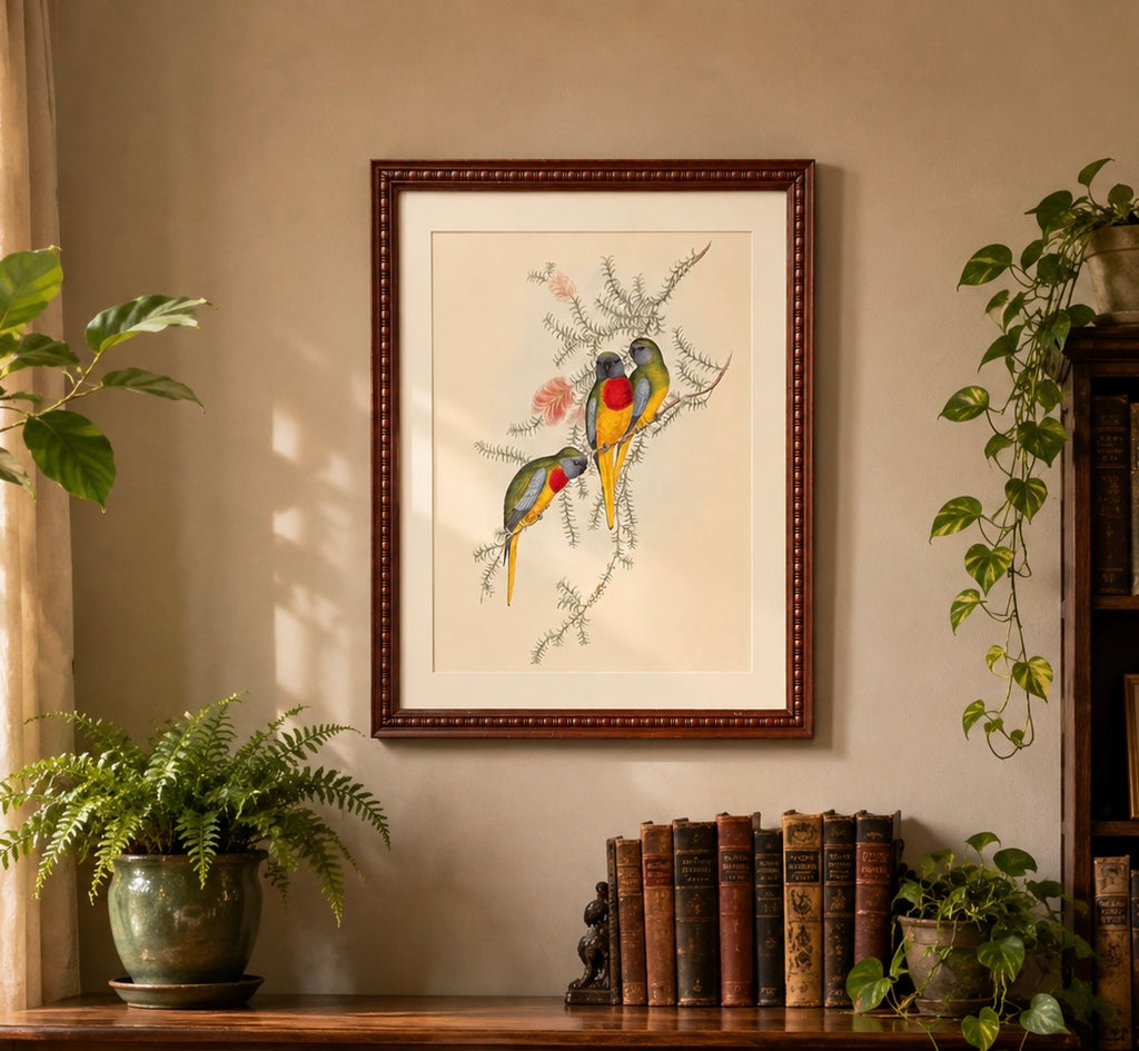 1989 Authentic limited Edition Gould print, Parakeet, vintage art