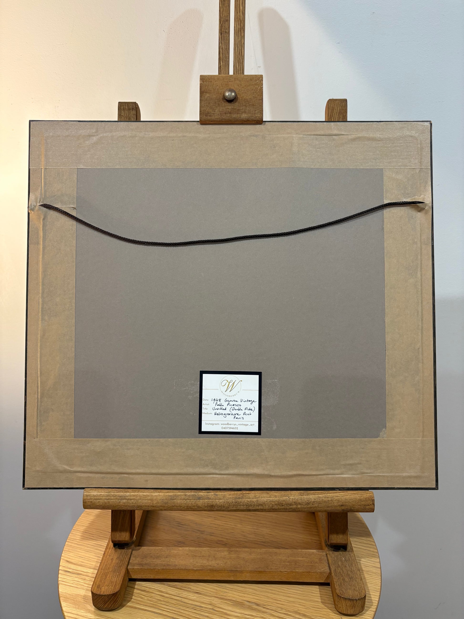 1948 Heliogravures print, Pablo Picasso, Faun with Flute, mid century framed art