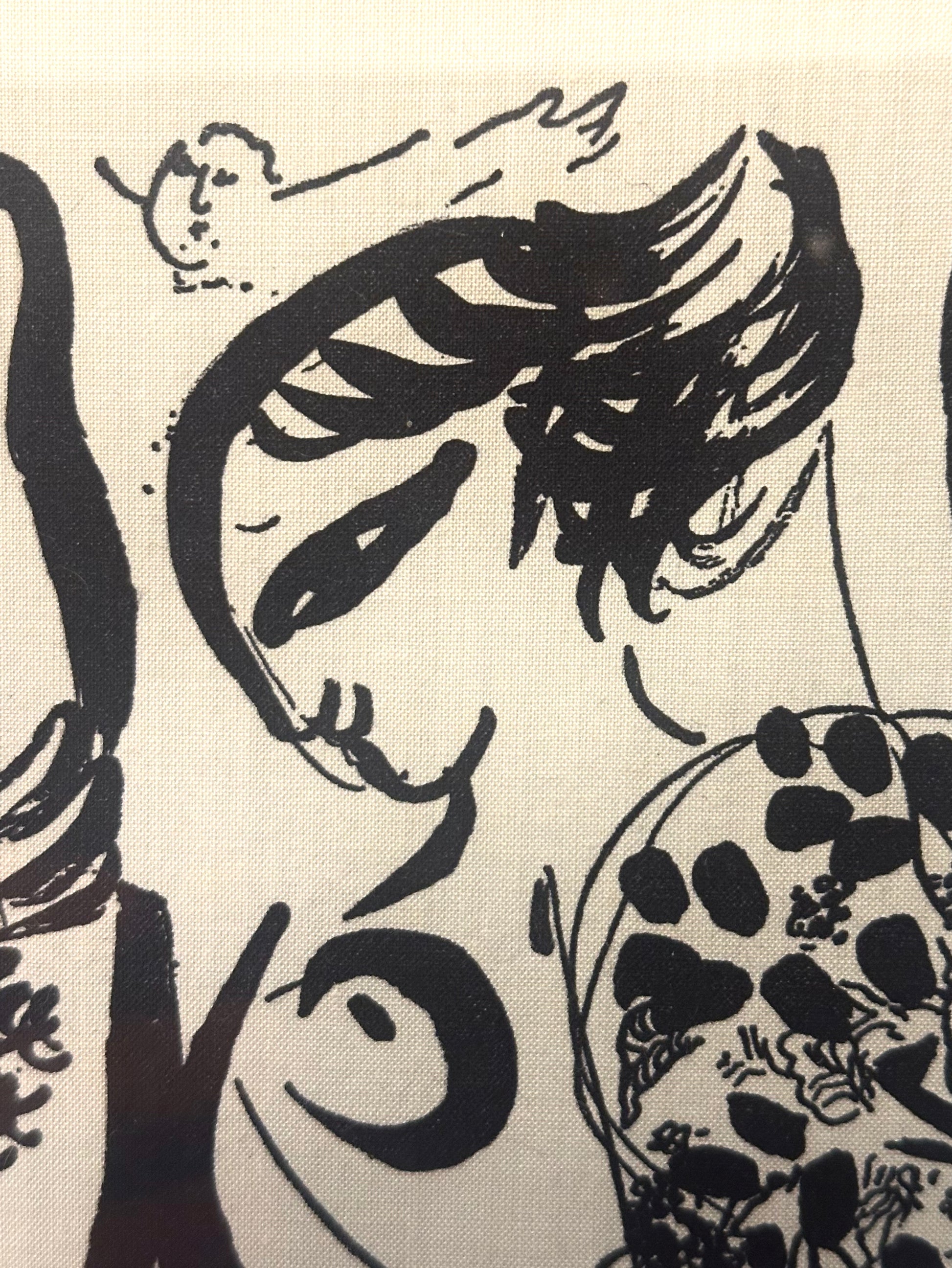1950s vintage print on cloth, Marc Chagall, Acrobats, framed art, Mid-Century