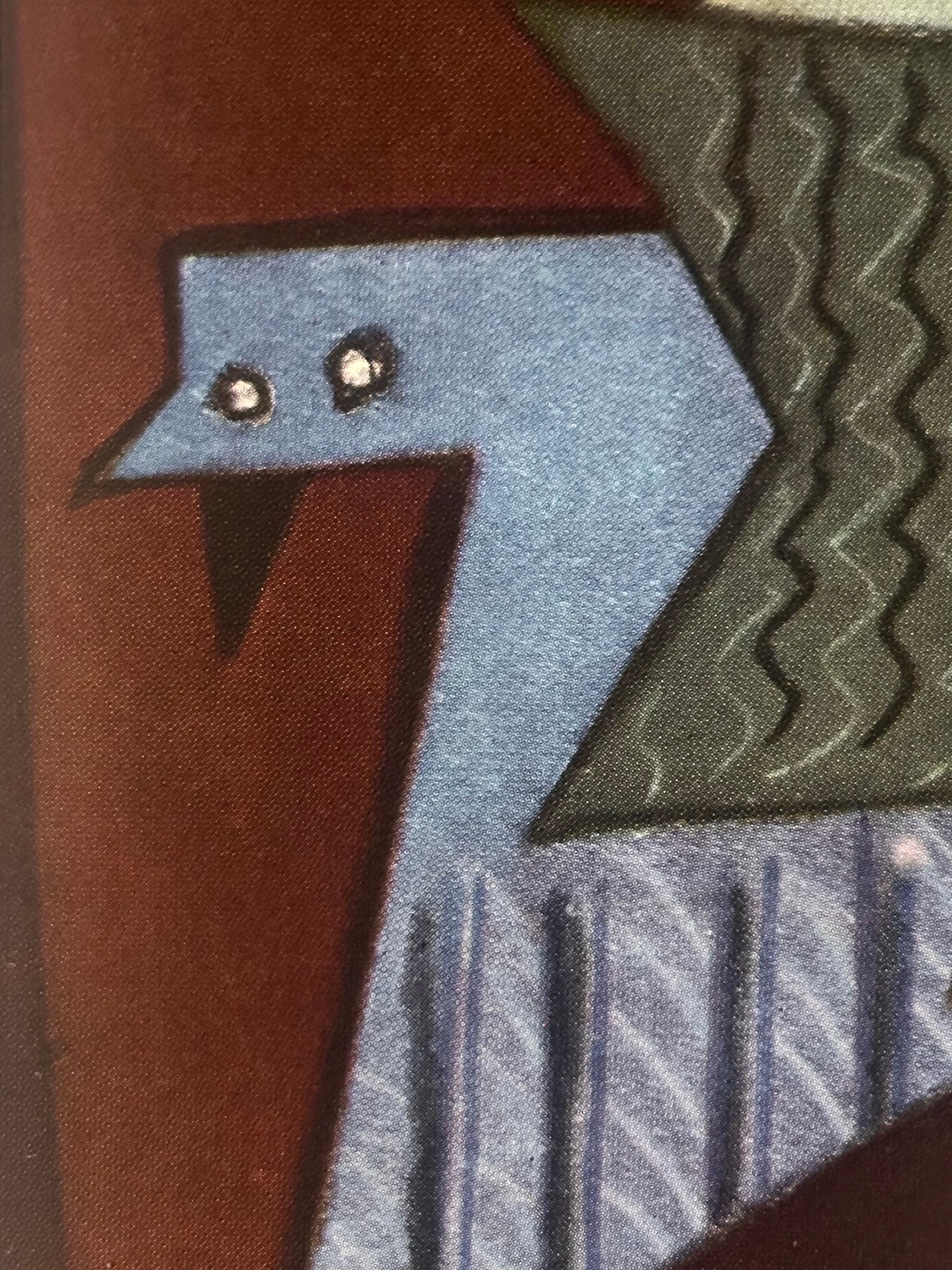 Vintage Juan Gris print, bird, framed art, Cubism