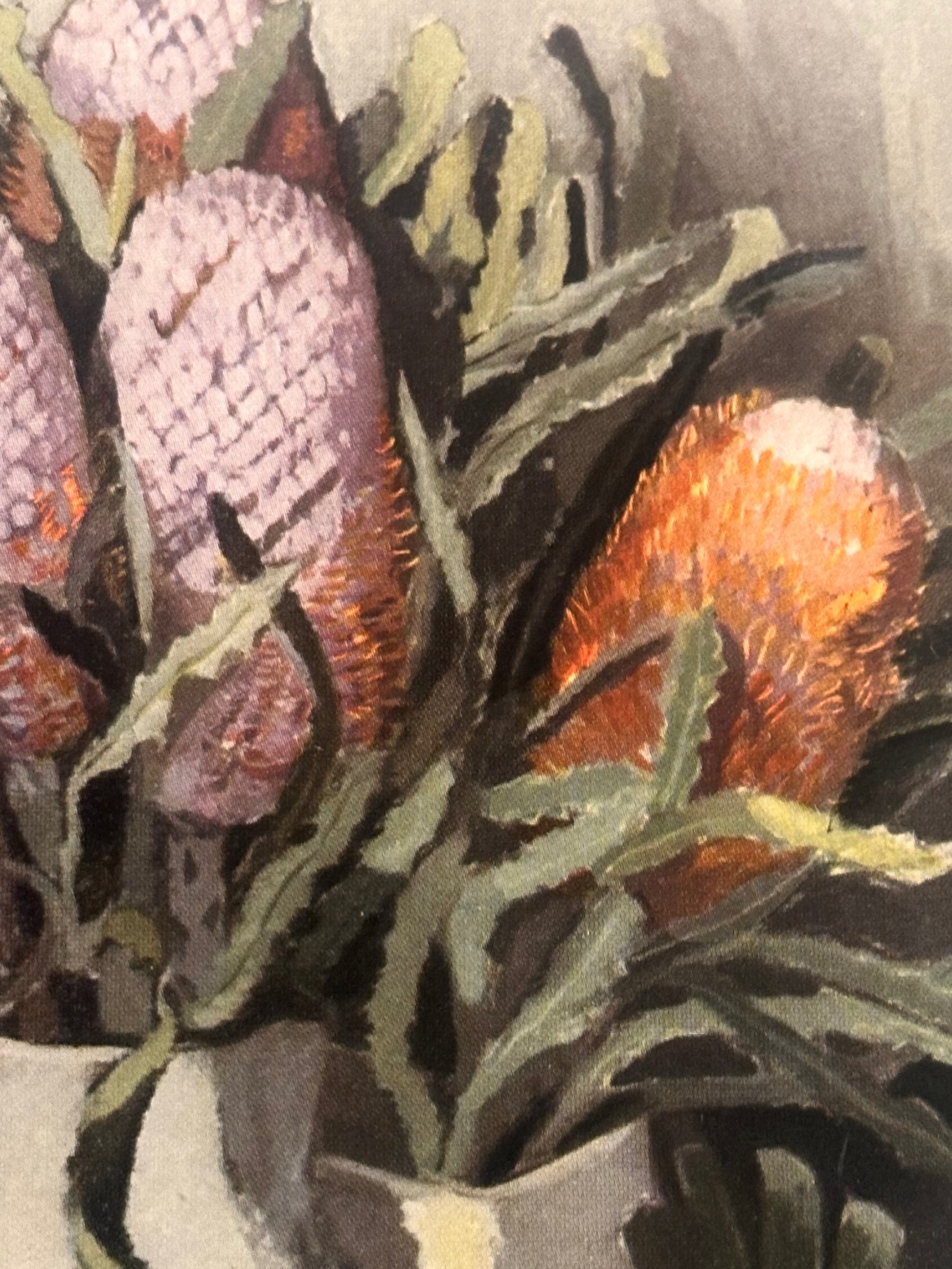1930s Margaret Preston print, Banksias, antique framed art