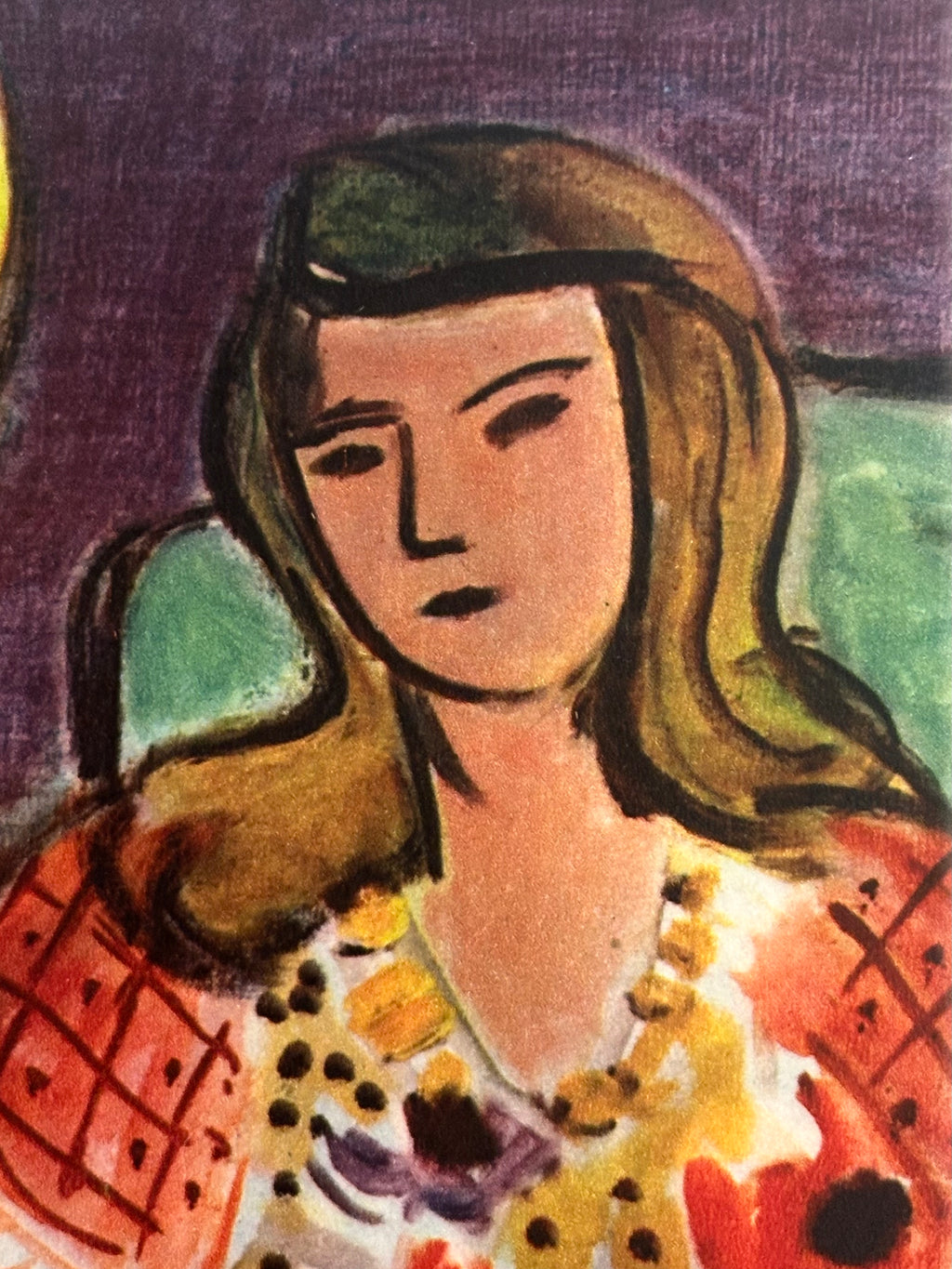 1939 Vintage Henri Matisse fine art print, portrait, framed art, mid-century wall art