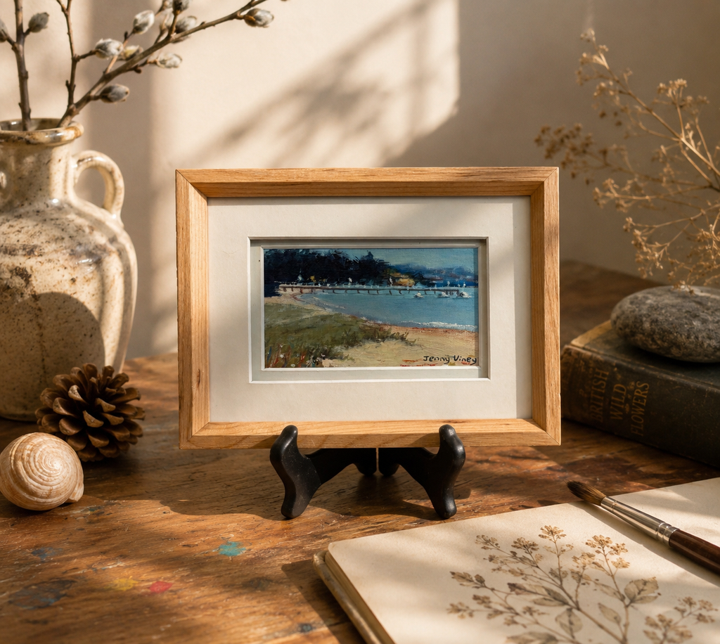 Original Jenny Viney miniature painting, Sorrento, framed art